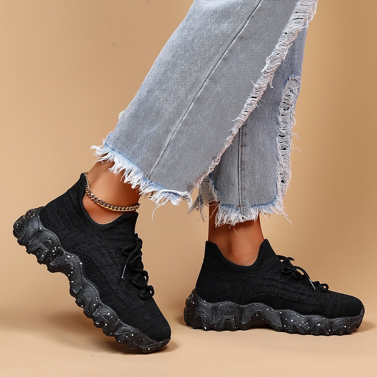 Women’s Casual Sports Sneakers – Striped Low-Top Slip-On Shoes