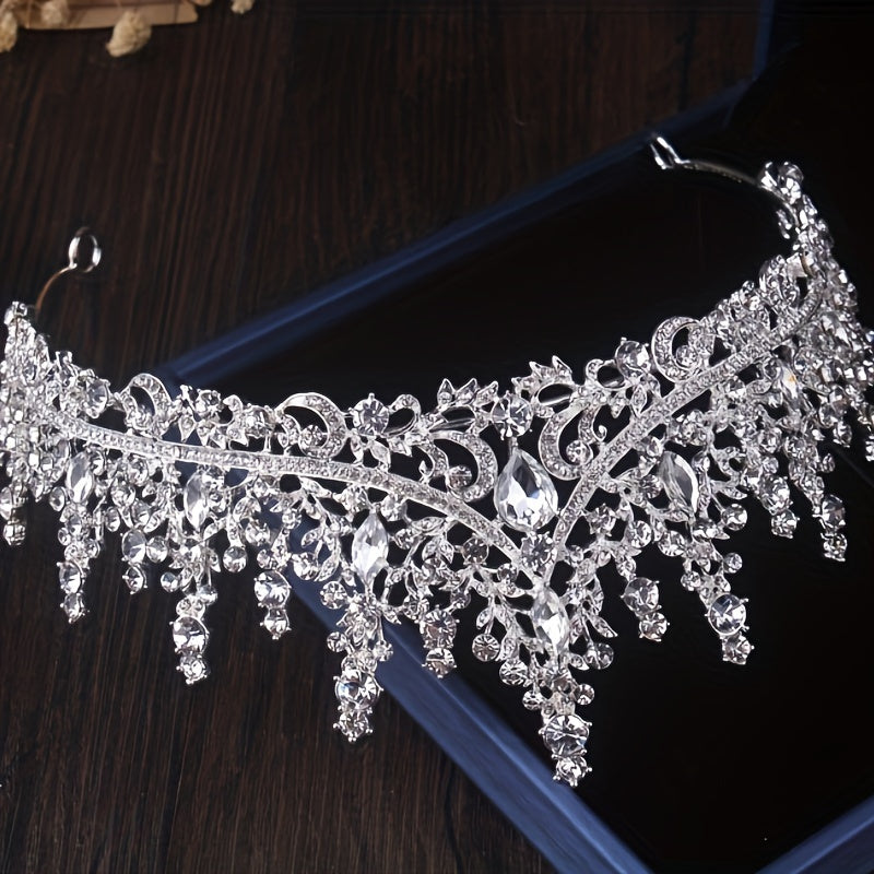 High-End Luxury Crown Necklace & Earring Set – Perfect for Brides and Special Occasions