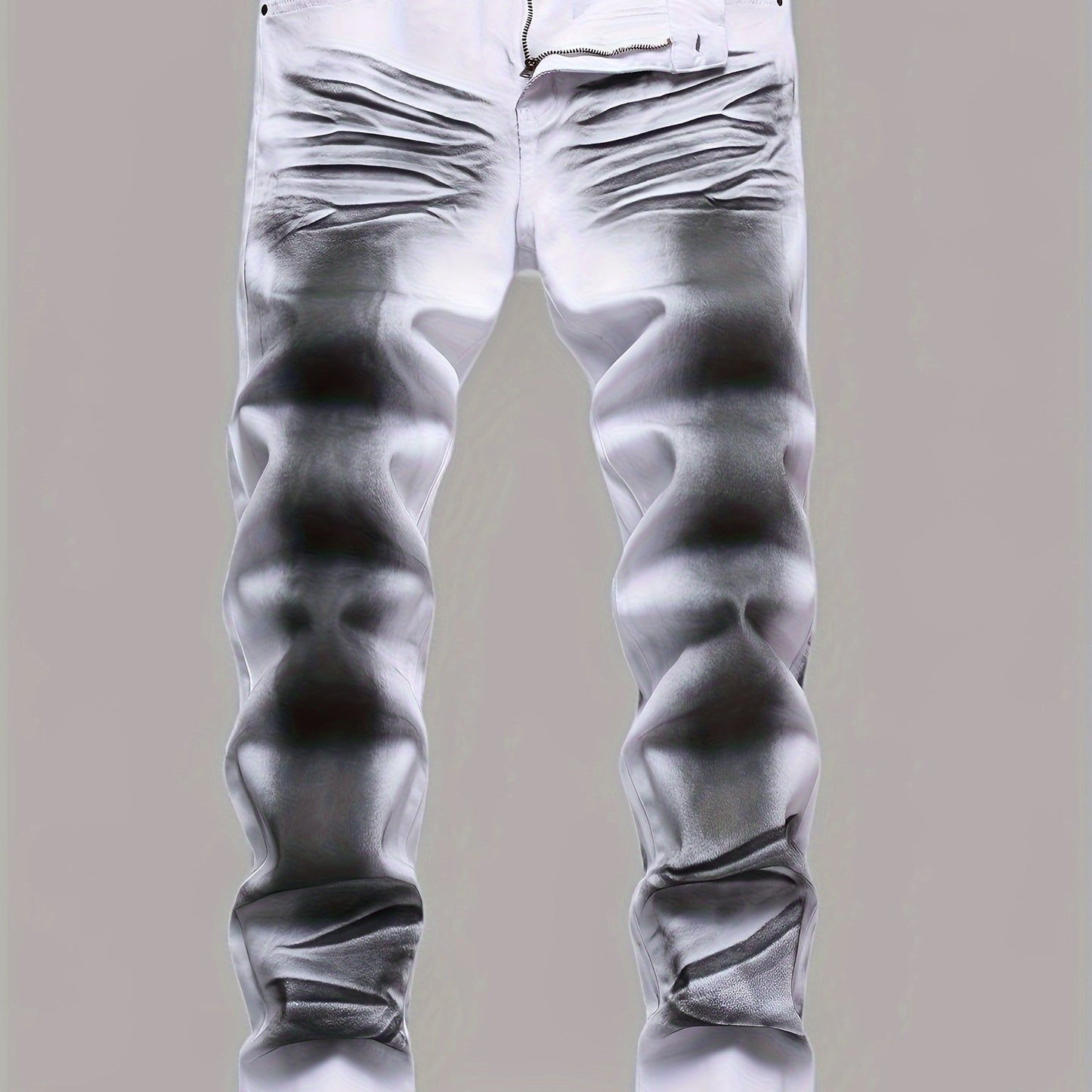 Men's Printed Jeans Stretch Casual Slim Long Casual Pants