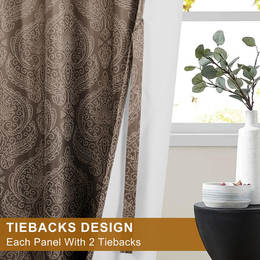 DWCN Ombre Blackout Curtains with Tiebacks – Set of 2 Panels