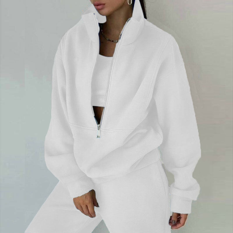 Women's Two-Piece Sweater Fleece Sports Street Activewear Set