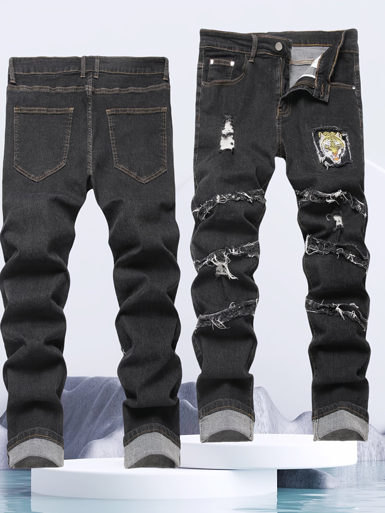 Men's Slim Stretch Ripped Jeans