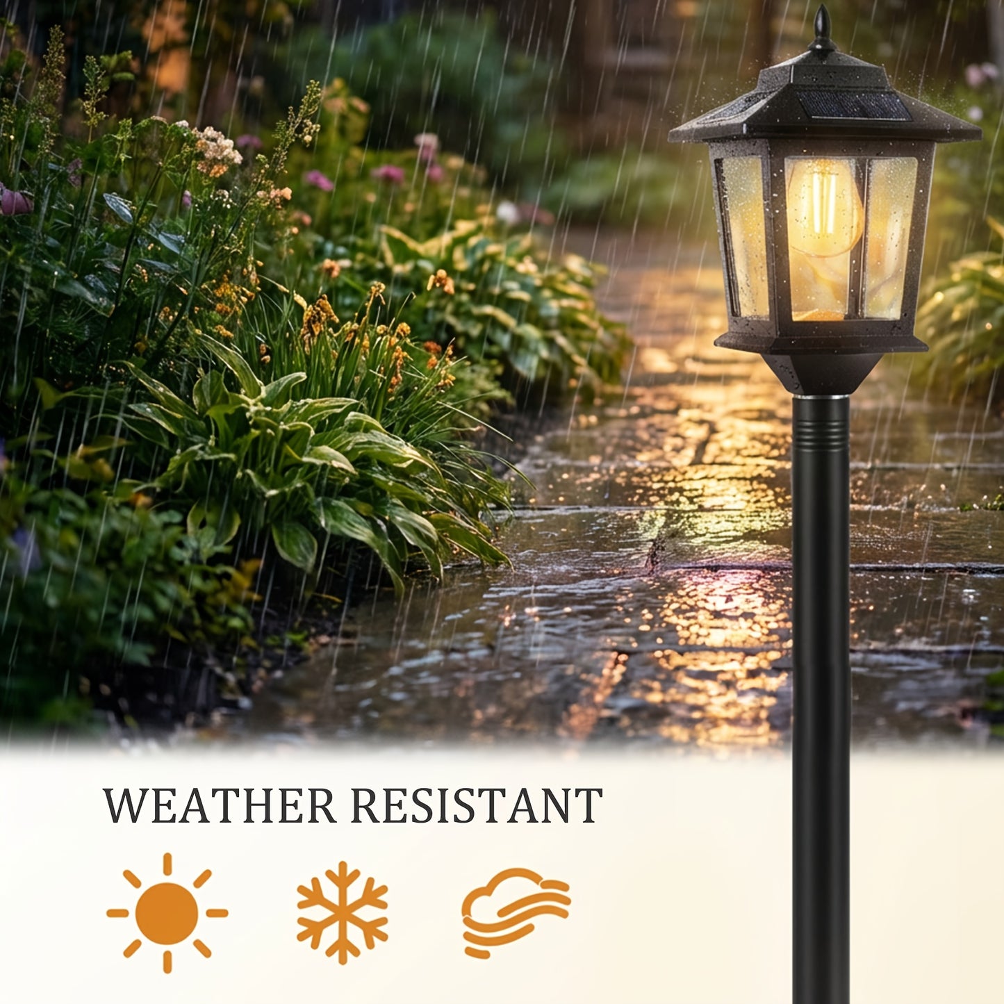 2 Pack of 63-inch Solar Lamp Post Lights