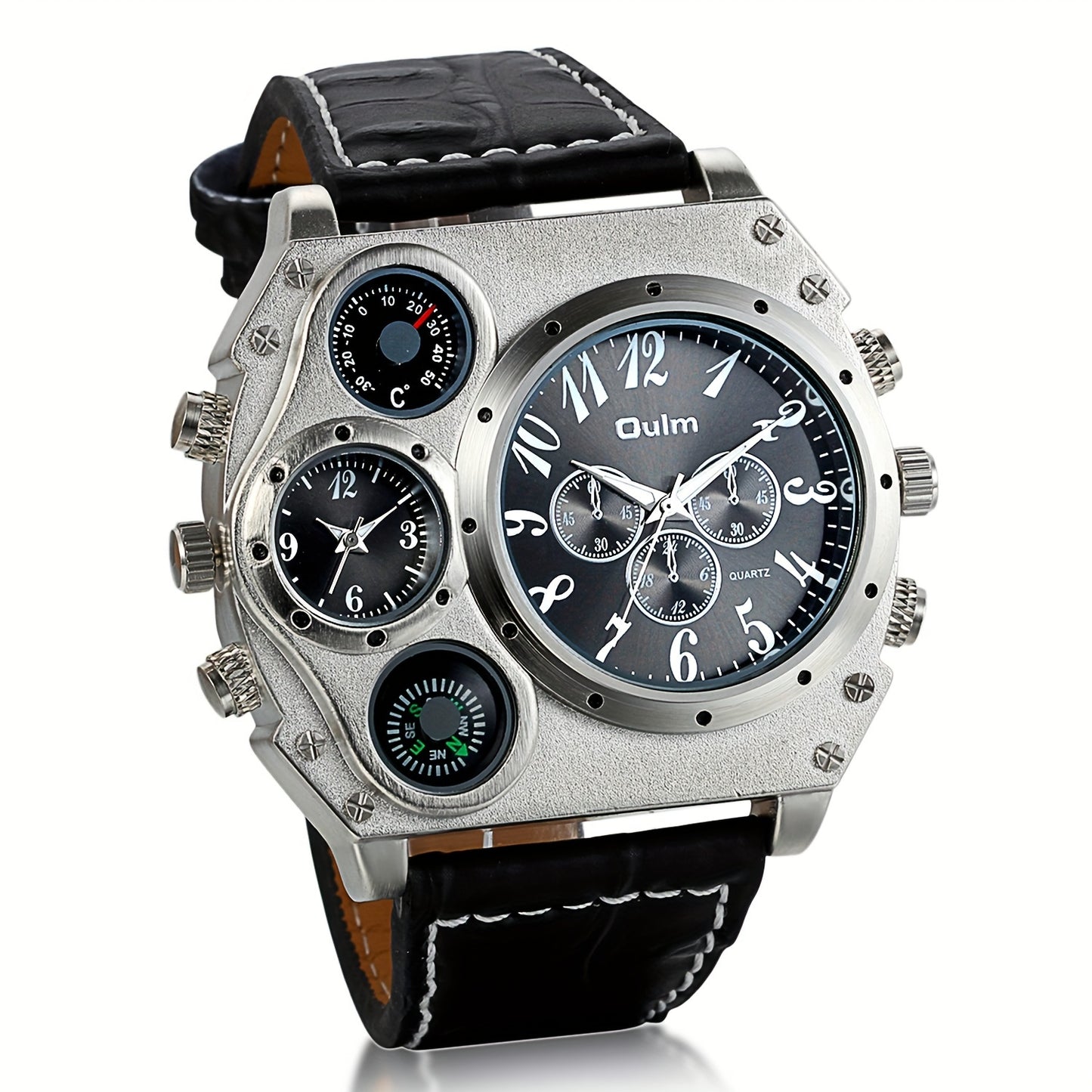 Men's Dual Time Zone Quartz Watch – Casual Sport Style