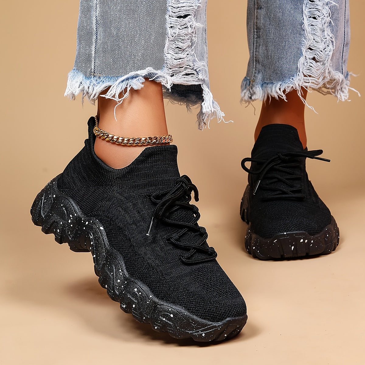 Women’s Casual Sports Sneakers – Striped Low-Top Slip-On Shoes