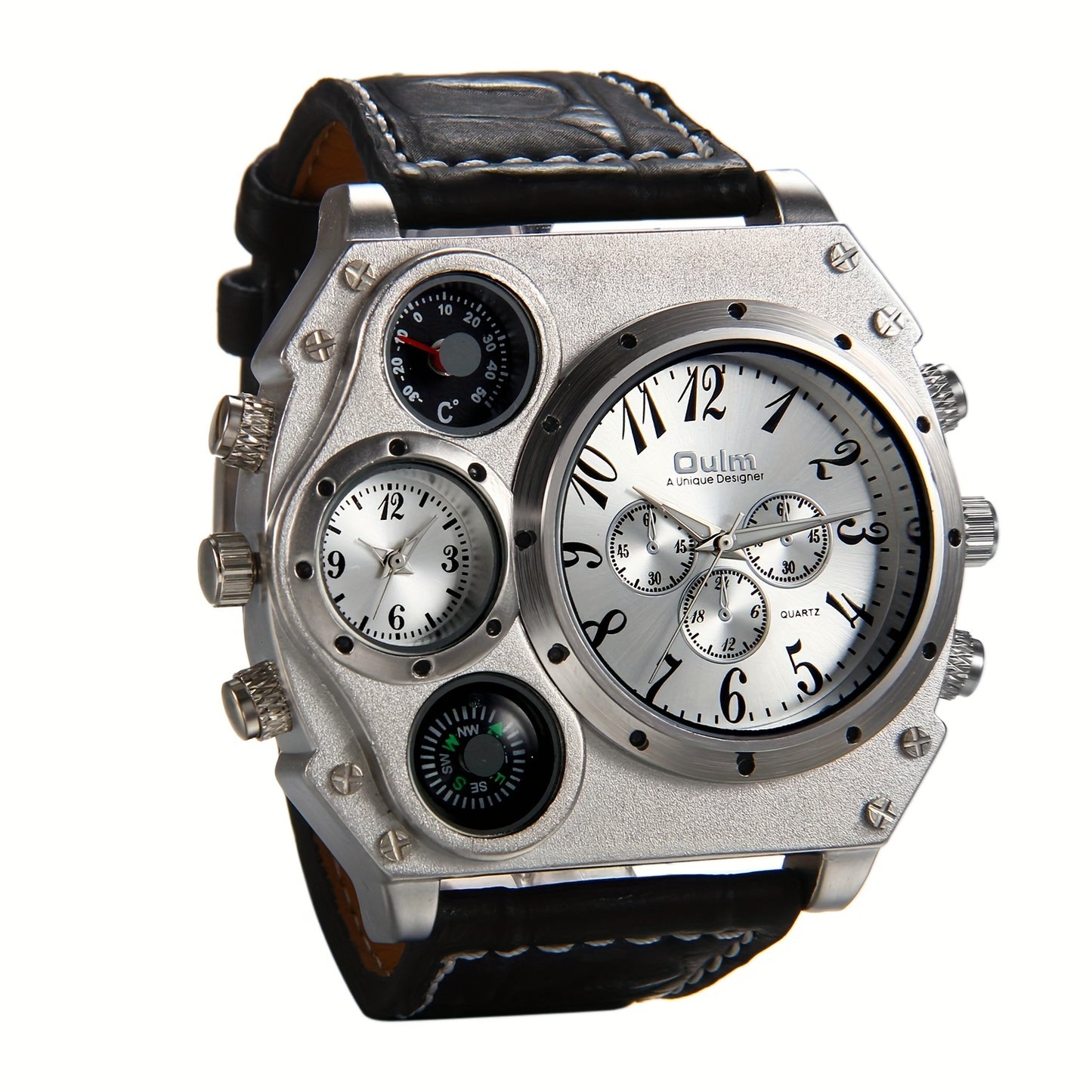 Men's Dual Time Zone Quartz Watch – Casual Sport Style