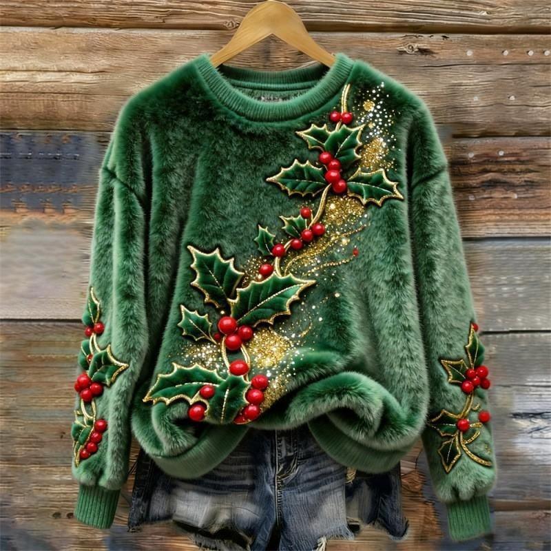 Women's Round-neck Sweatshirt With Faux