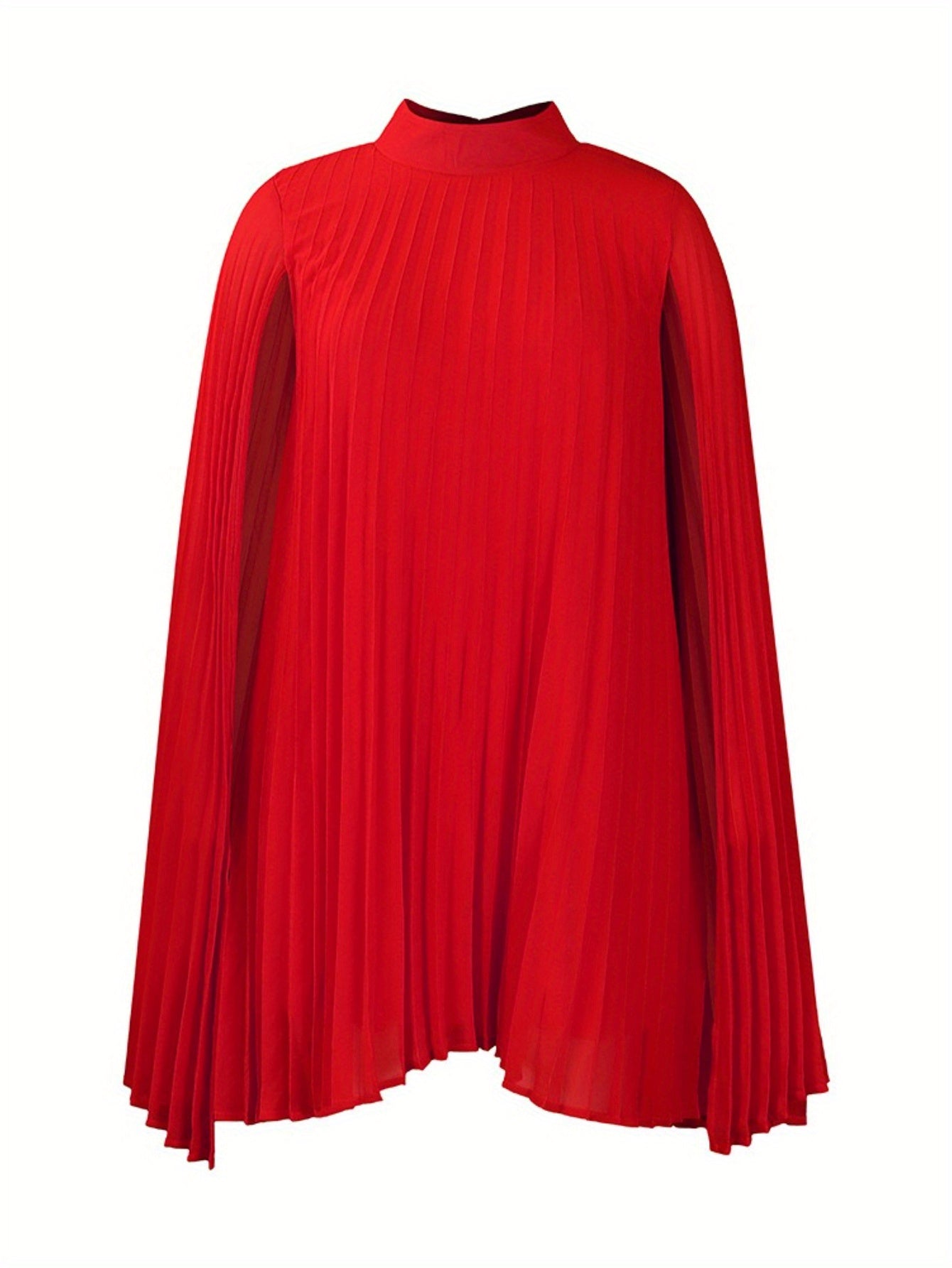 Plus Size Women's Dress – Temperament Fashion Chiffon Pullover Cape Bat Sleeve Dress