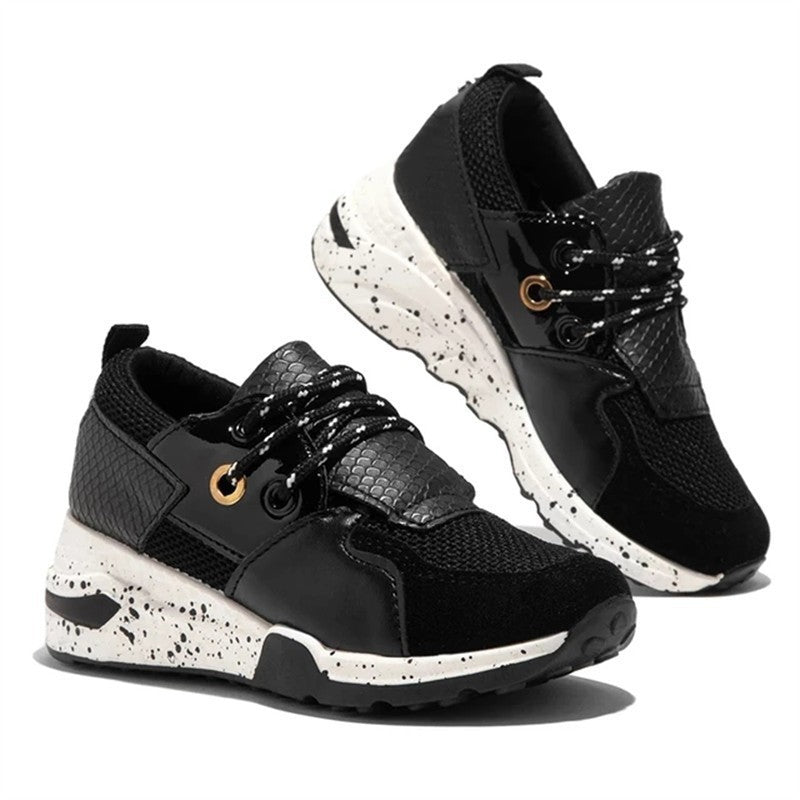 Women’s Plus Size Platform Mixed-Color Sneakers – Stylish Lightweight Running Shoes