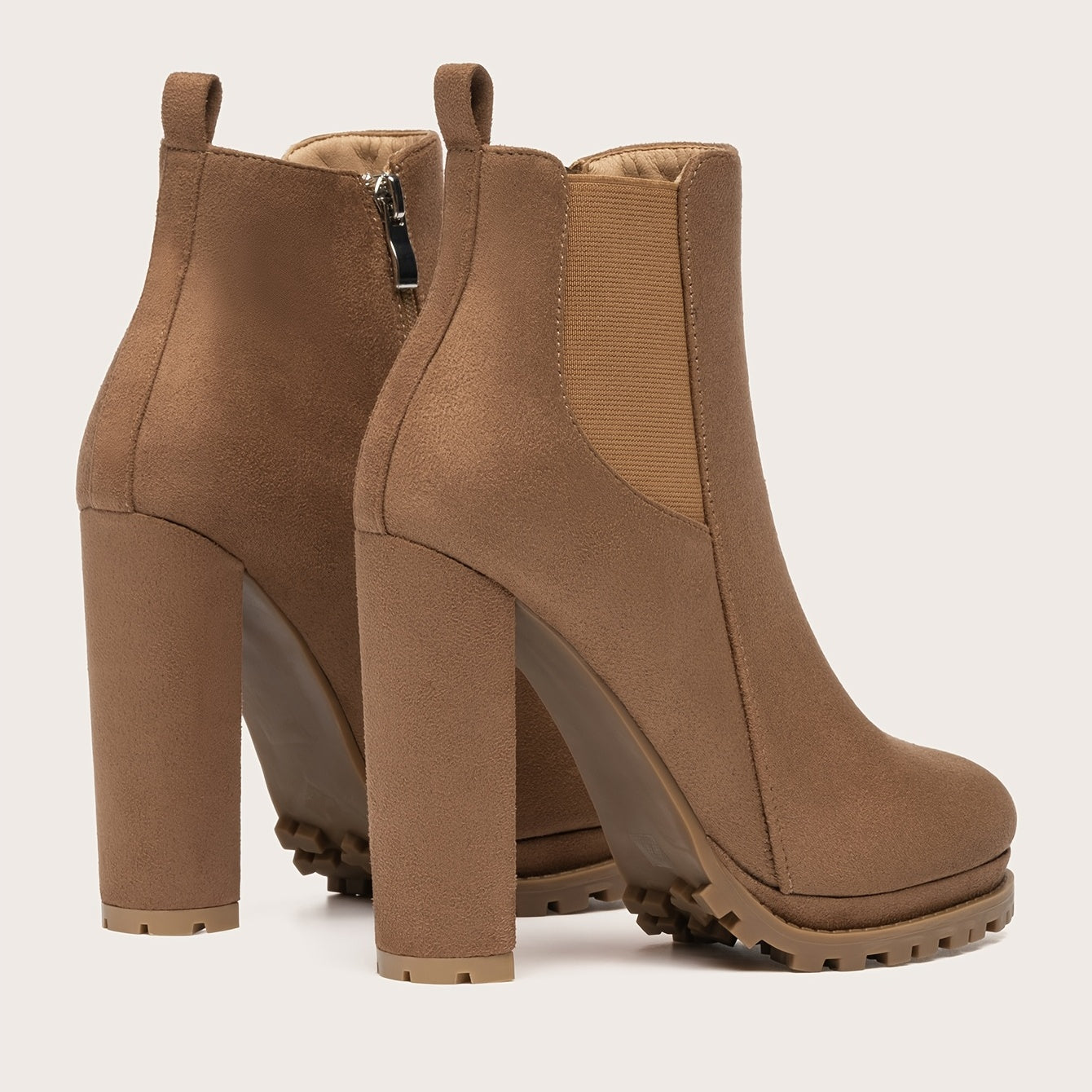Stylish Pointed Toe Ankle Boots – Chunky Heel, Platform Comfort, Side Zipper Convenience