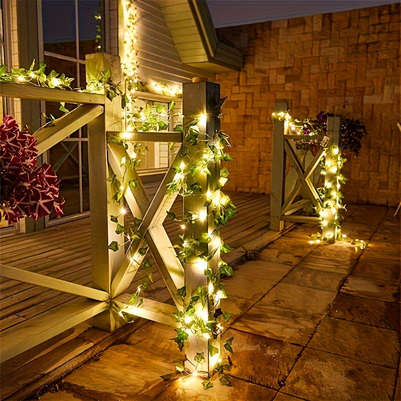 196.85" Artificial Leaf String Lights – 5M Fairy Garland with 50 LED Lights