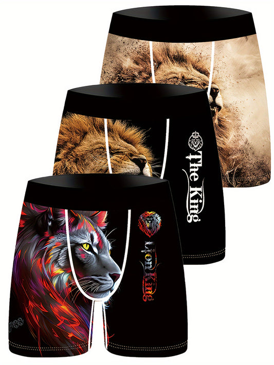 3-Pack Men’s Breathable Ice Silky Fiber Boxer Briefs