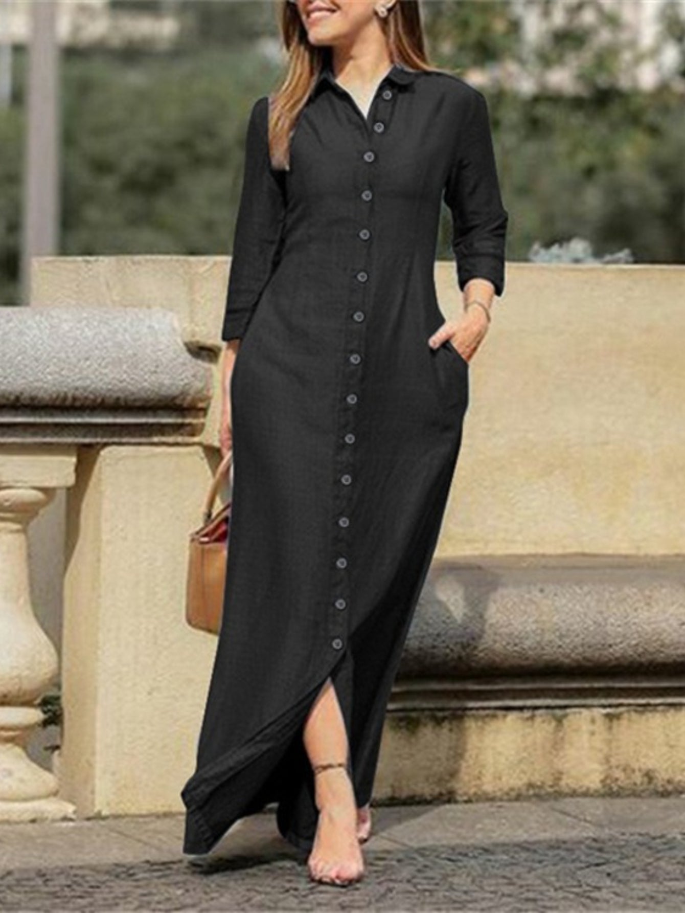 Plus Size Denim Shirt Dress for Women
