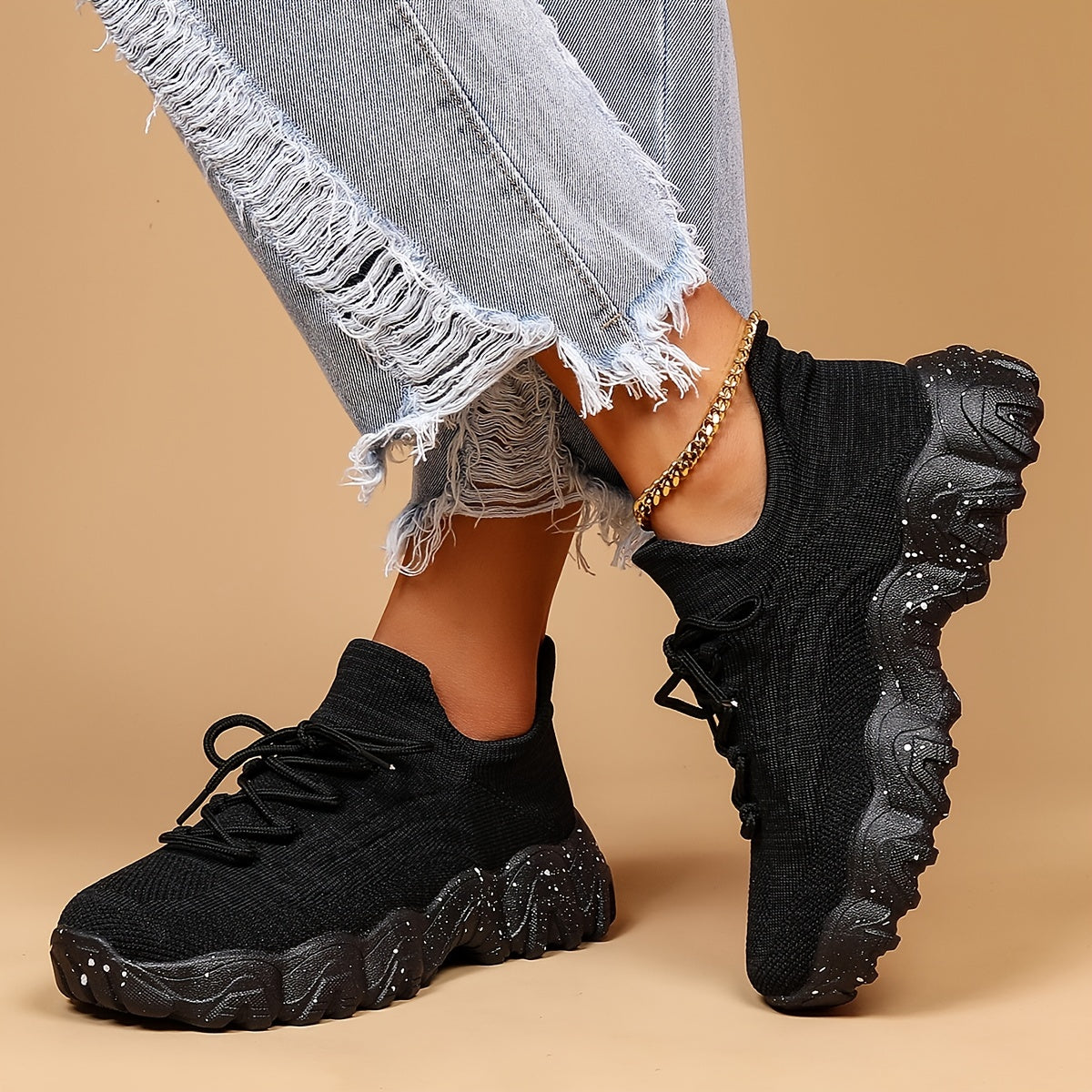 Women’s Casual Sports Sneakers – Striped Low-Top Slip-On Shoes
