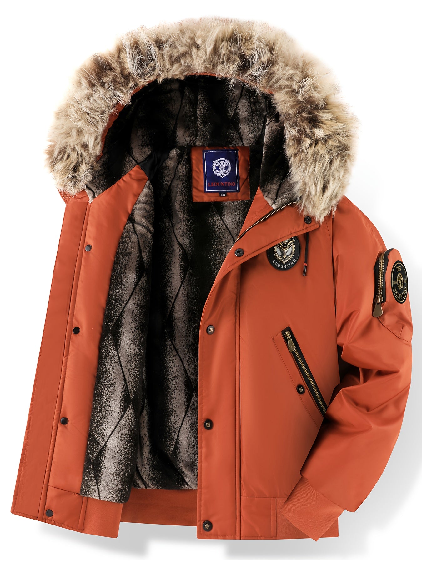Men’s Insulated Winter Jacket with Detachable Fur Hood