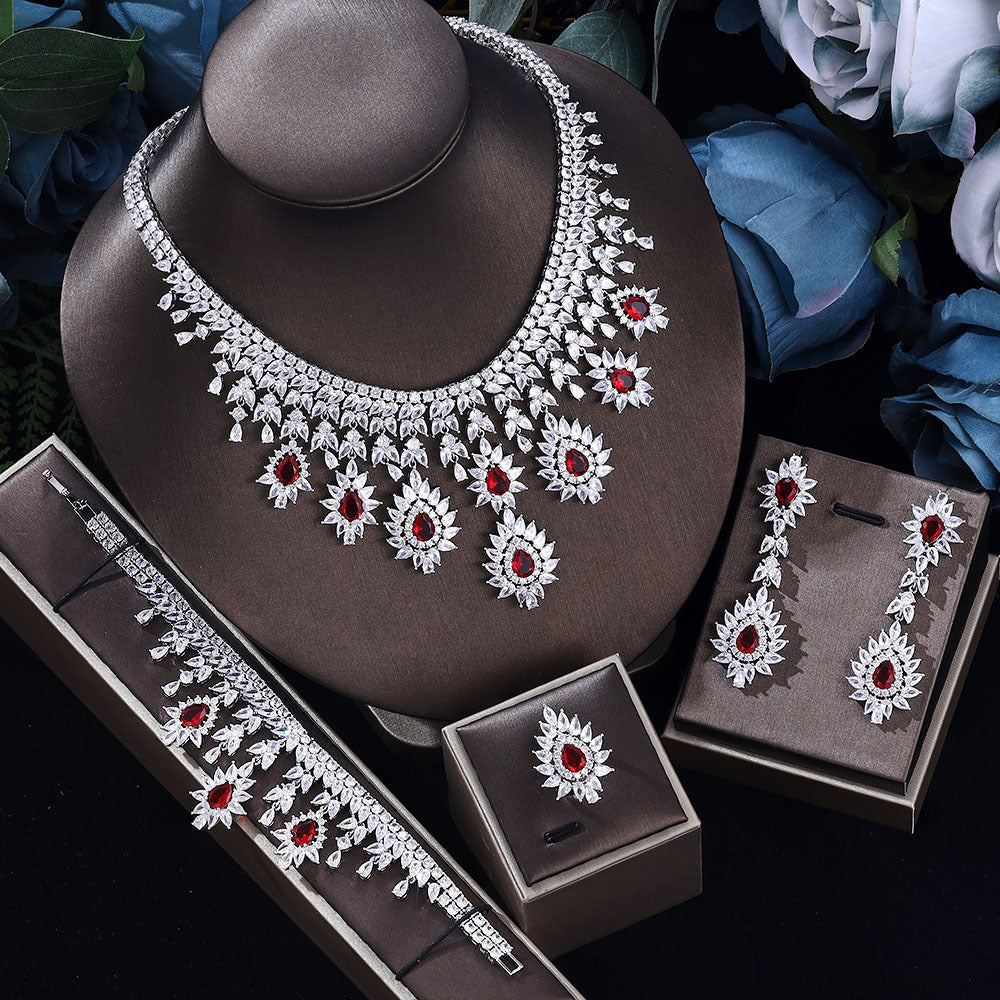 Women’s Vintage Wedding Necklace & Earrings Jewelry Set