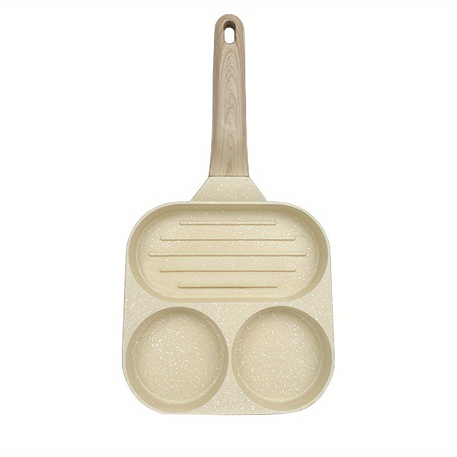 Non-Stick Aluminum Multi-Functional Compartment Pan with Wooden Handle