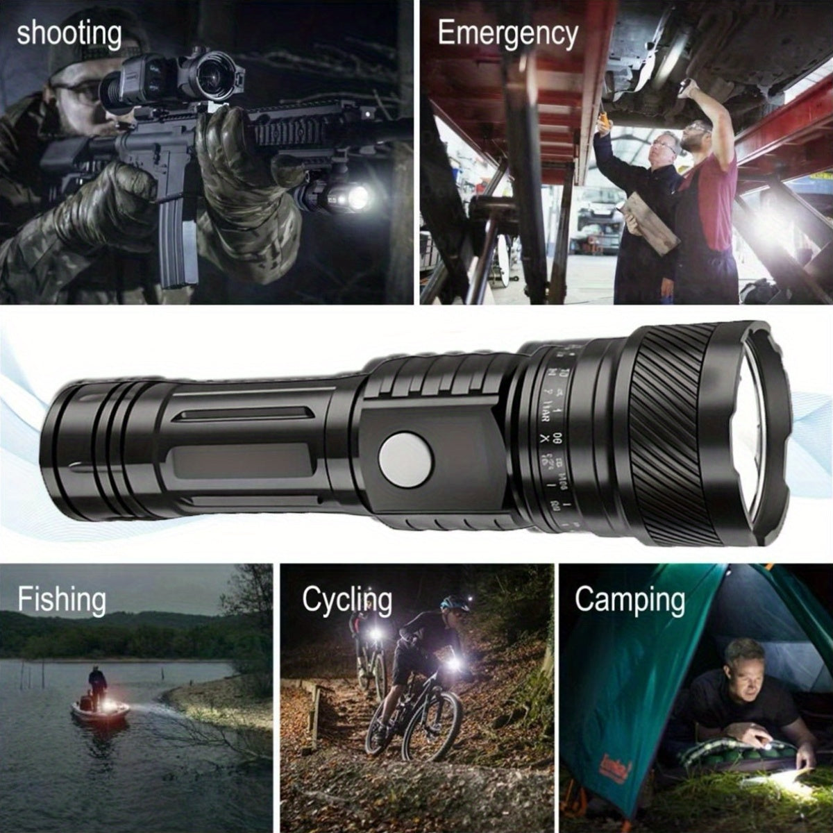 2/4pcs Solar Flashlight – Portable LED Flashlight with USB & Solar Charging