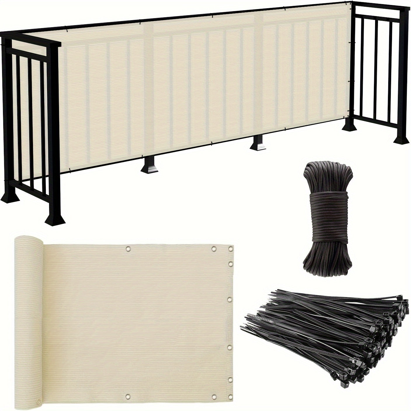 [3x16ft Privacy Screen Fence Cover Net – Windproof, Sun Shade Outdoor Protection]