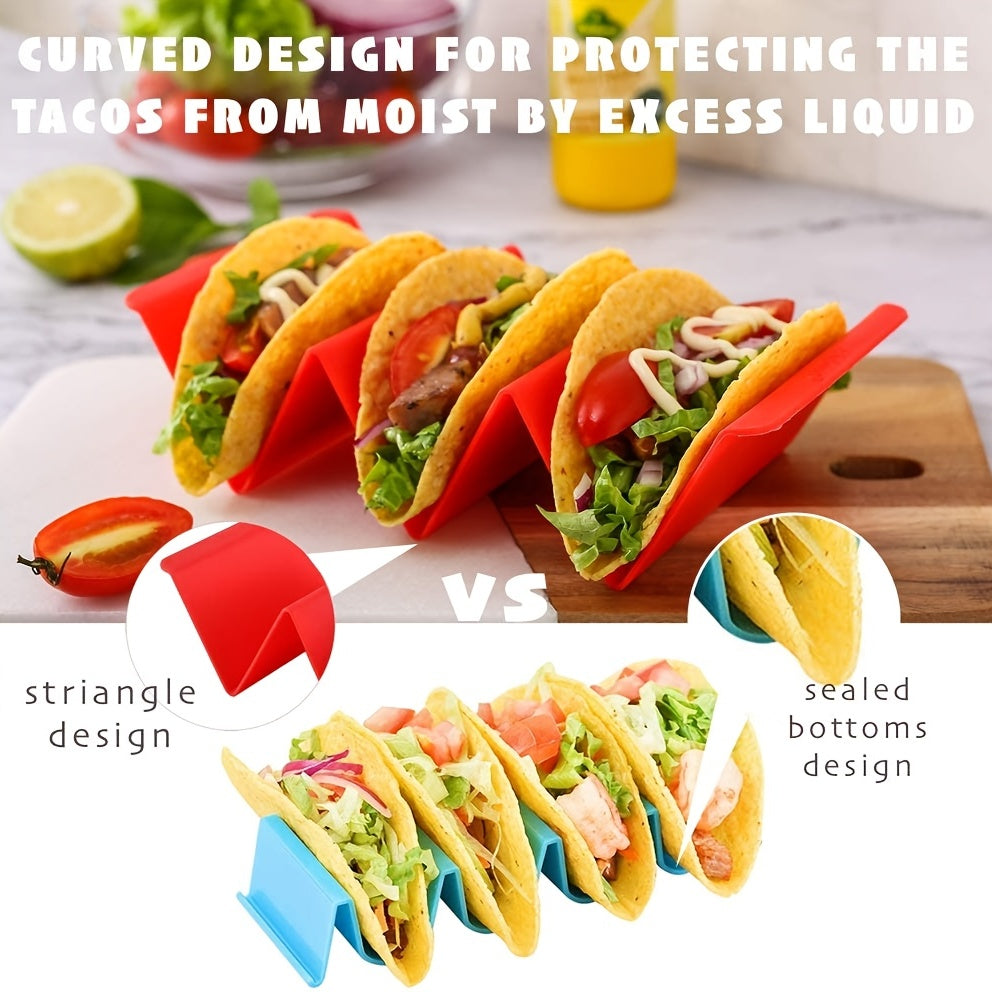 1pc/6pcs Colorful Taco Holder Stands – Premium Large Taco Tray Plates