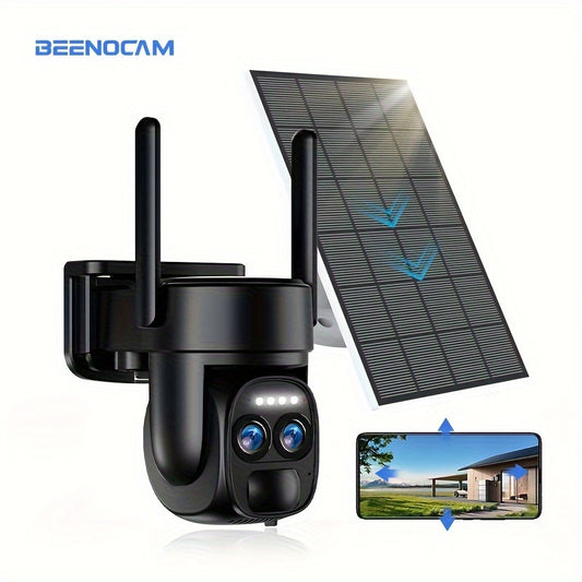 10x Zoom 360° Solar-Powered WiFi Security Camera – 2K FHD