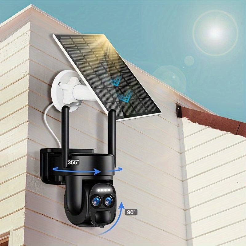10x Zoom 360° Solar-Powered WiFi Security Camera – 2K FHD