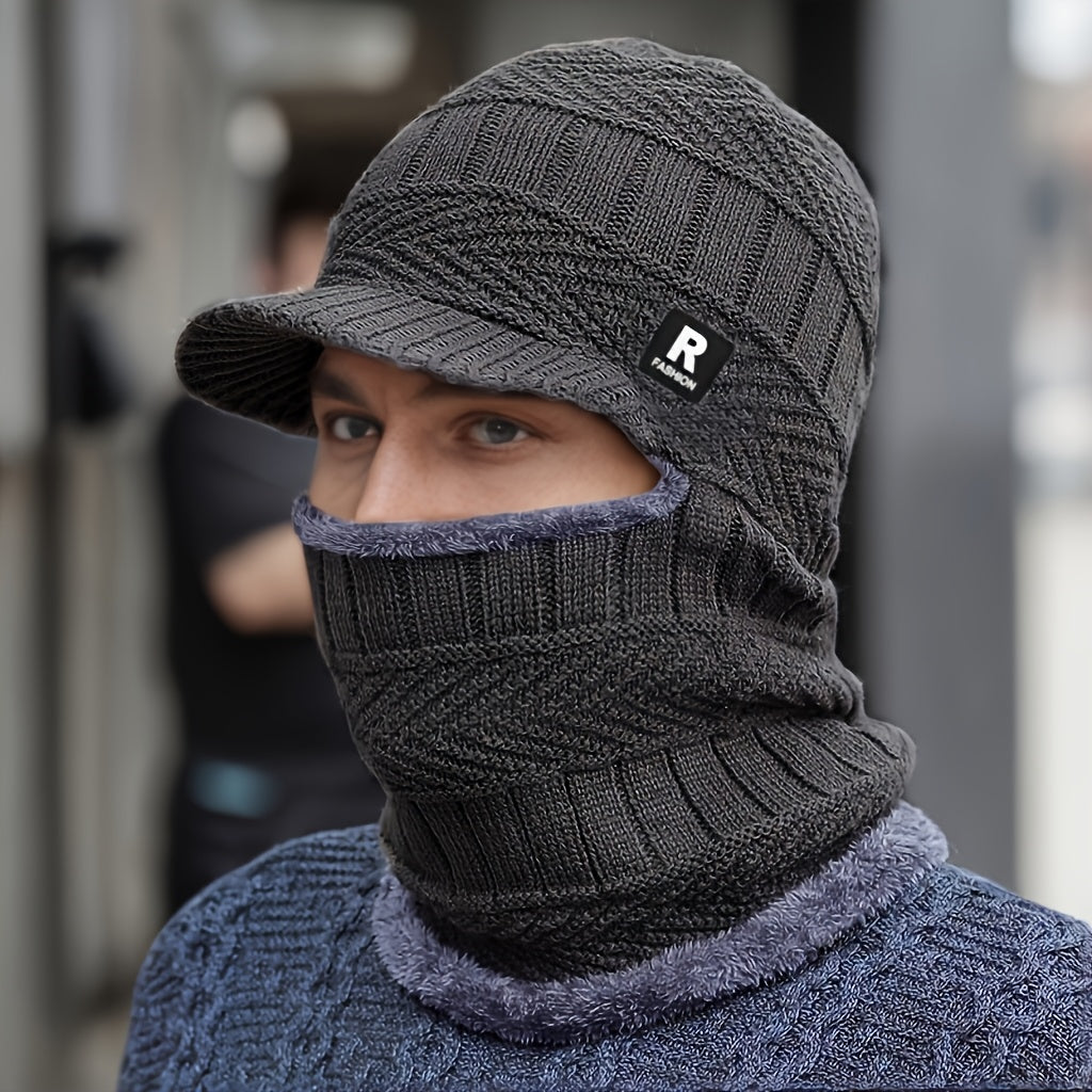 Men’s Winter Beanie Hat with Neck Warme