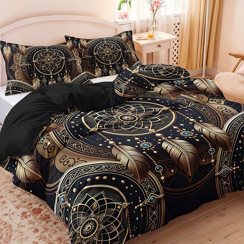 3-Piece Dreamcatcher Feather Tribal Duvet Cover Set