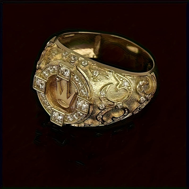 4-Piece Luxury Men’s Fashion Ring Set – Gold-Plated, Elegant & Statement-Making