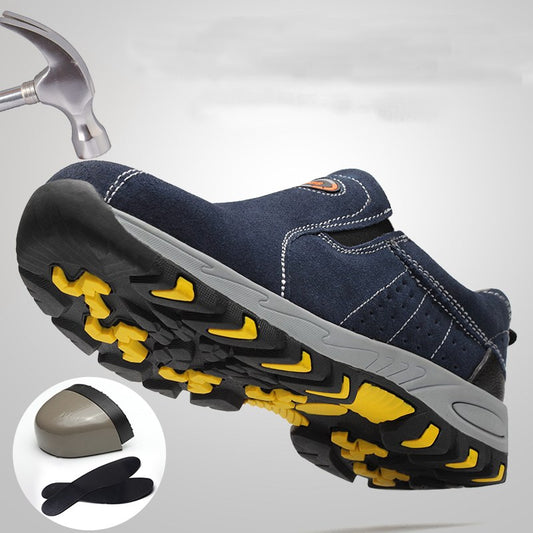 Steel Toe Safety Work Shoes – Men’s 2018 Fashion Summer Breathable Slip-On Casual