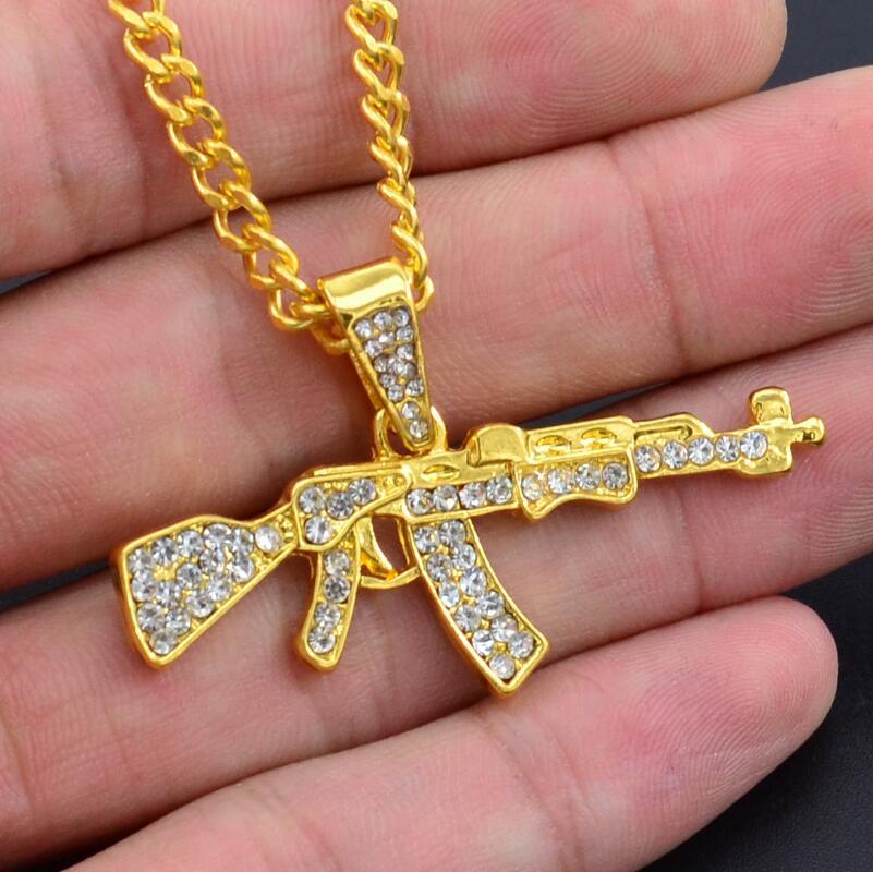 Cool Gothic Gun-Shaped Pendant Necklace for Men
