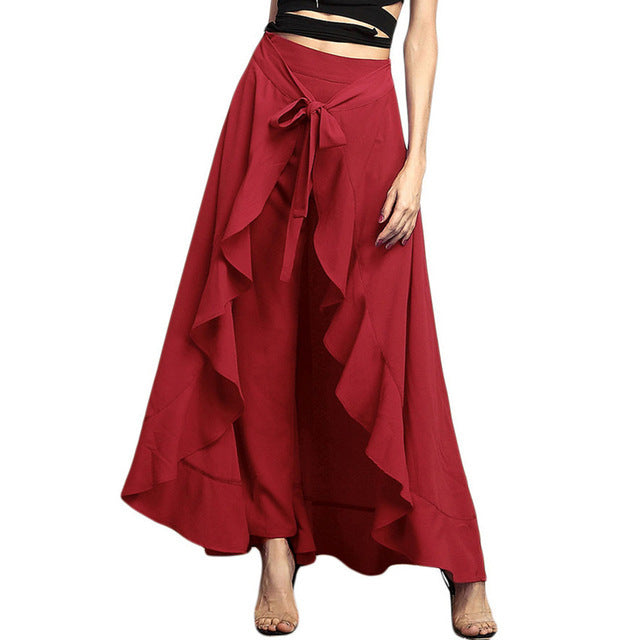 Women's Casual Ruffle Drawstring Pants