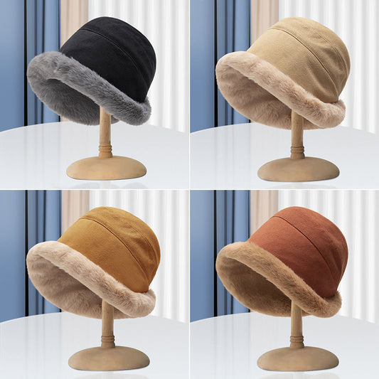 Winter Thermal Bucket Hat – Faux Fur Plush Ear Protection Warmer