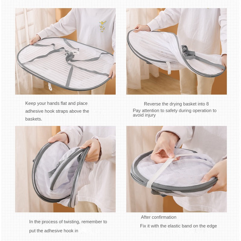 3-Tier Foldable Hanging Drying Rack with Zipper