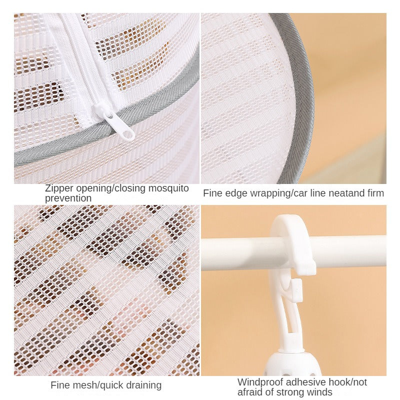 3-Tier Foldable Hanging Drying Rack with Zipper