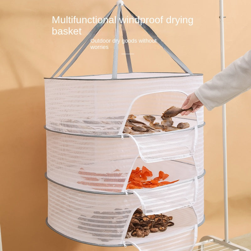 3-Tier Foldable Hanging Drying Rack with Zipper