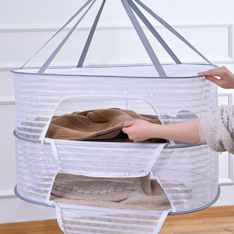3-Tier Foldable Hanging Drying Rack with Zipper