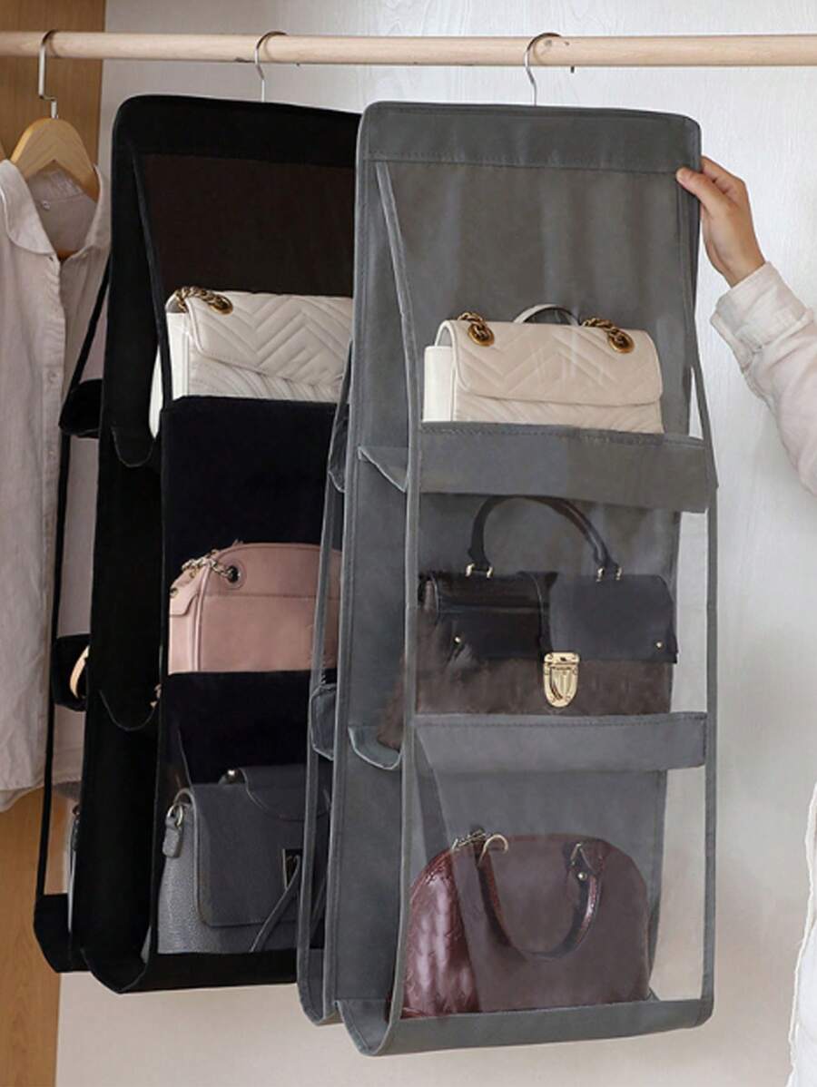 1pc 6/8 Grids Space-Saving Hanging Bag Organizer