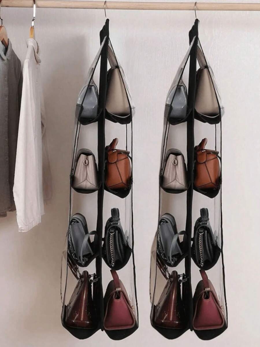 1pc 6/8 Grids Space-Saving Hanging Bag Organizer