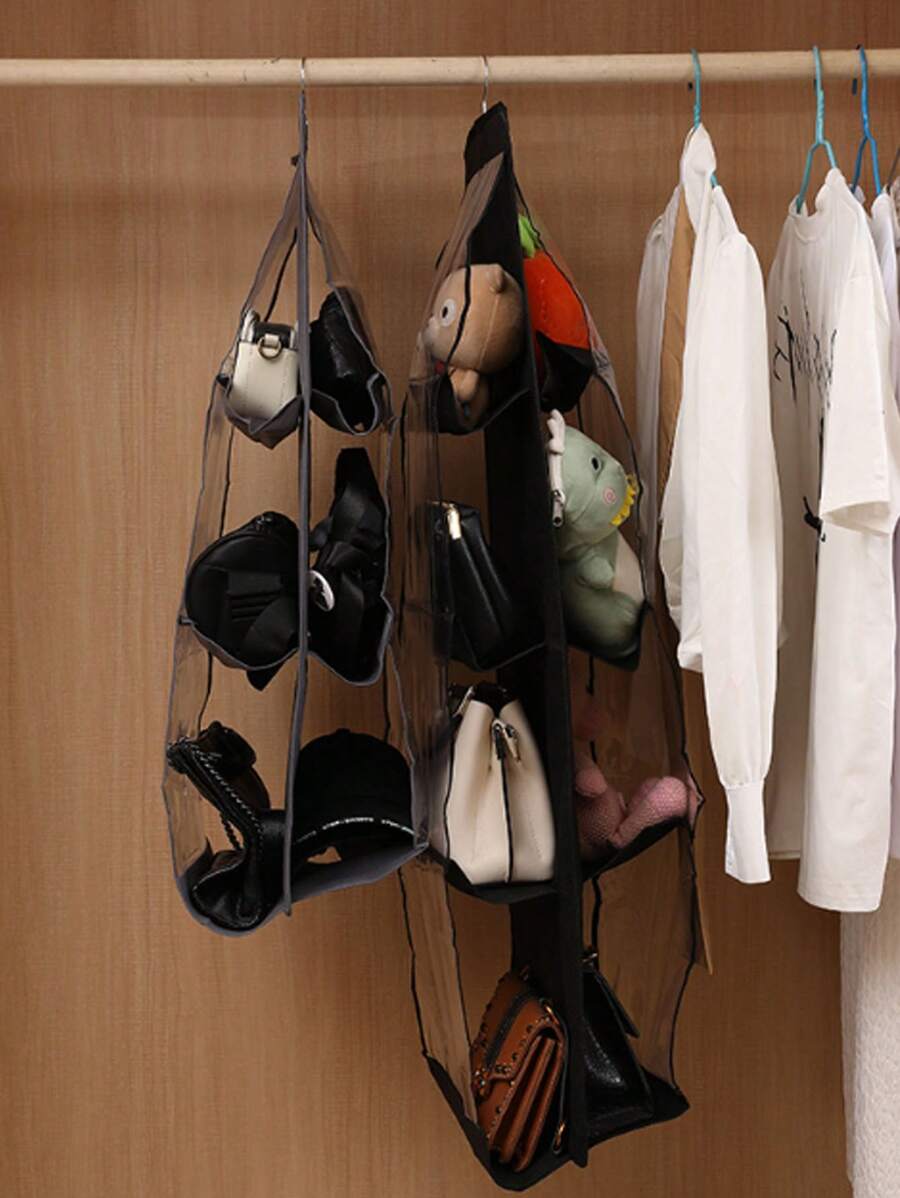 1pc 6/8 Grids Space-Saving Hanging Bag Organizer
