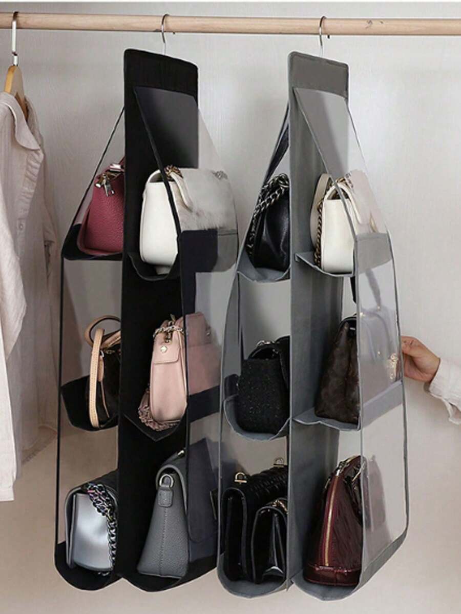1pc 6/8 Grids Space-Saving Hanging Bag Organizer