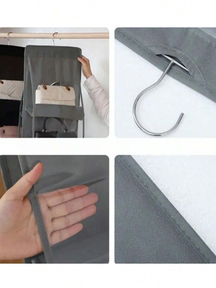 1pc 6/8 Grids Space-Saving Hanging Bag Organizer