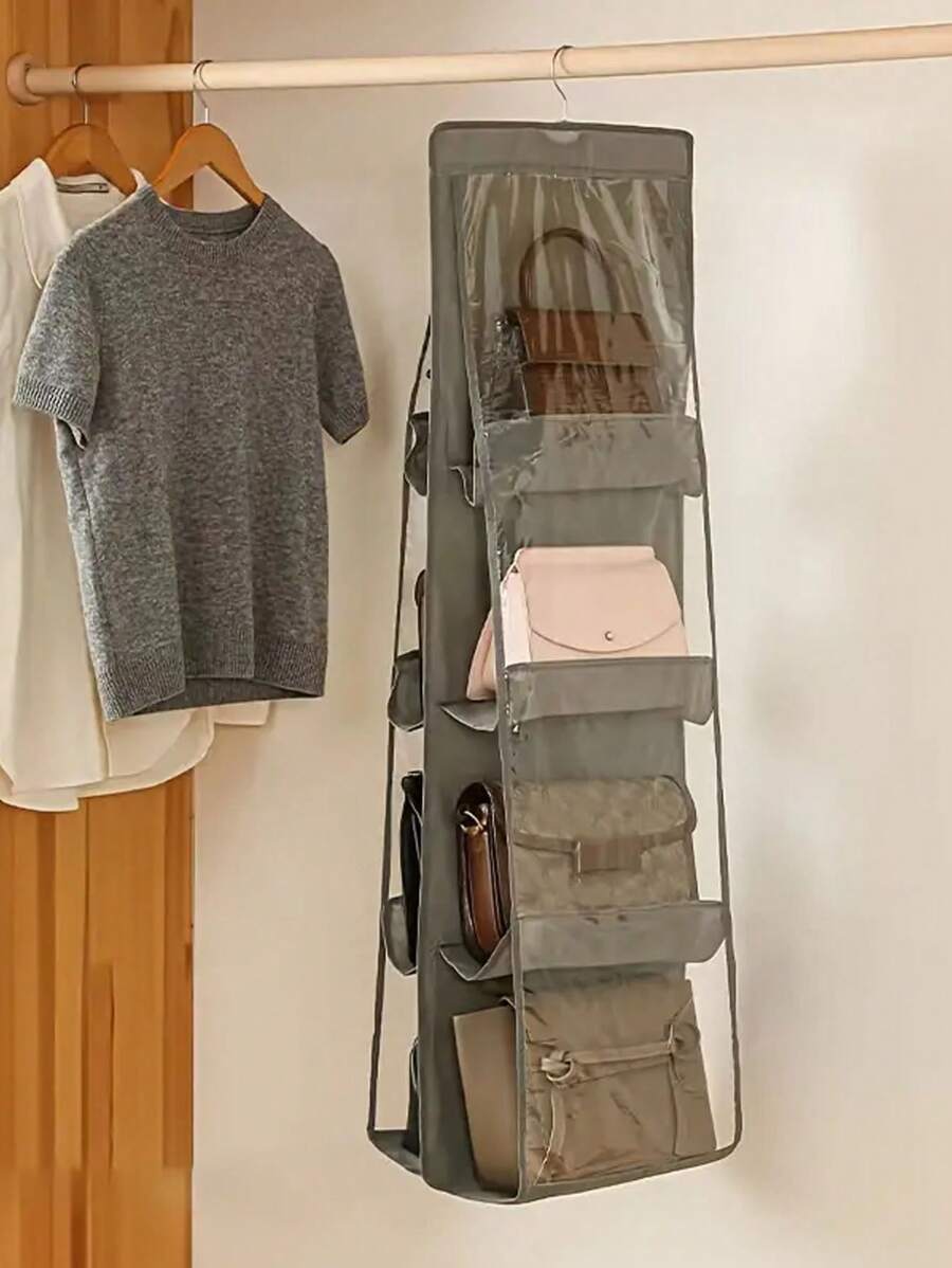 1pc 6/8 Grids Space-Saving Hanging Bag Organizer