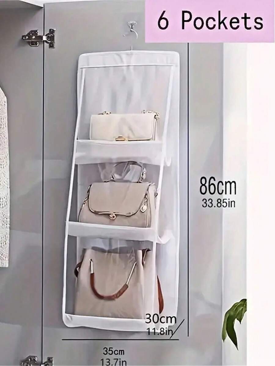 1pc 6/8 Grids Space-Saving Hanging Bag Organizer