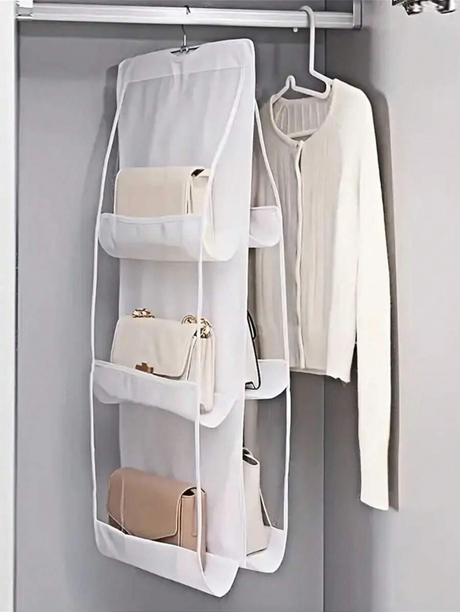 1pc 6/8 Grids Space-Saving Hanging Bag Organizer