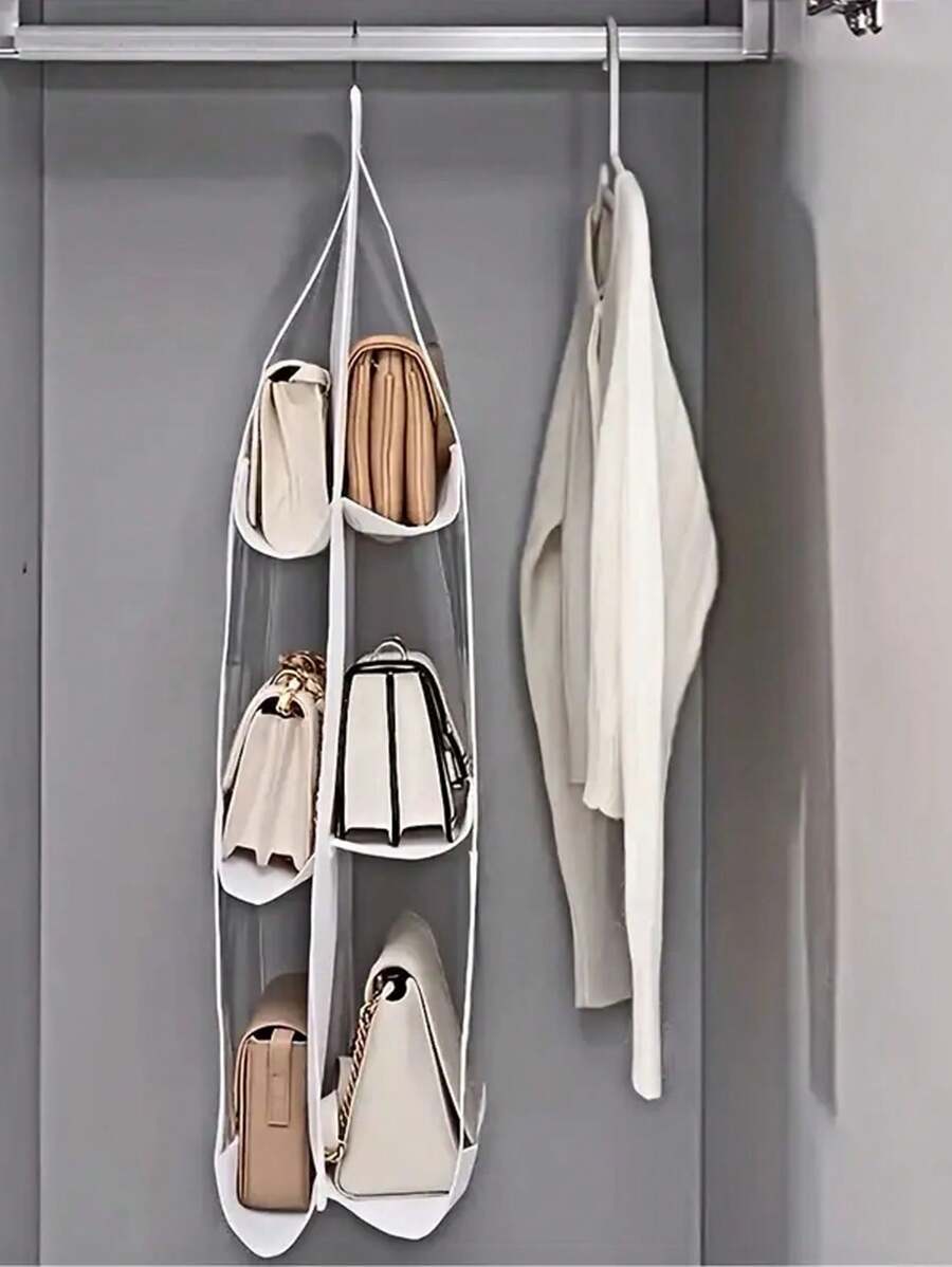1pc 6/8 Grids Space-Saving Hanging Bag Organizer
