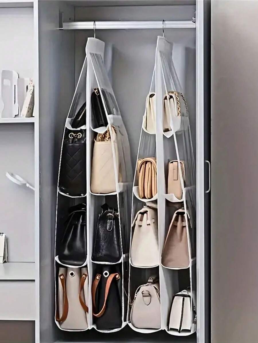 1pc 6/8 Grids Space-Saving Hanging Bag Organizer