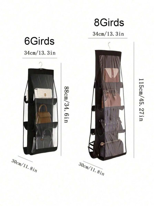 1pc 6/8 Grids Space-Saving Hanging Bag Organizer