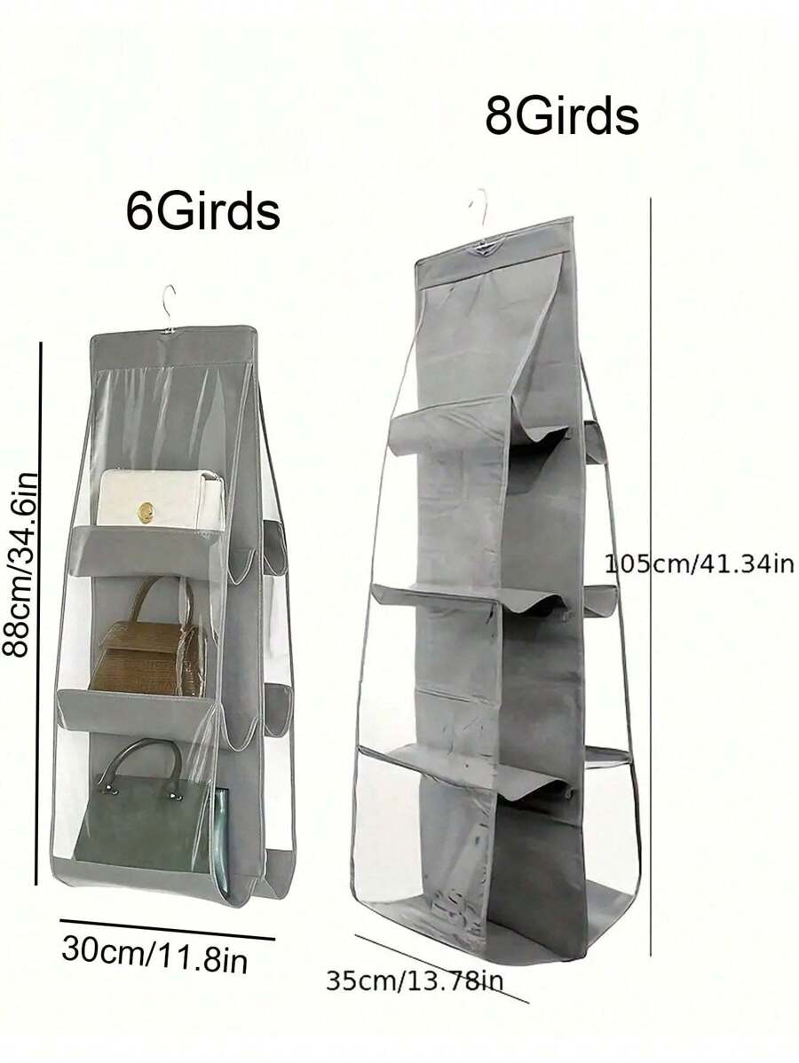 1pc 6/8 Grids Space-Saving Hanging Bag Organizer
