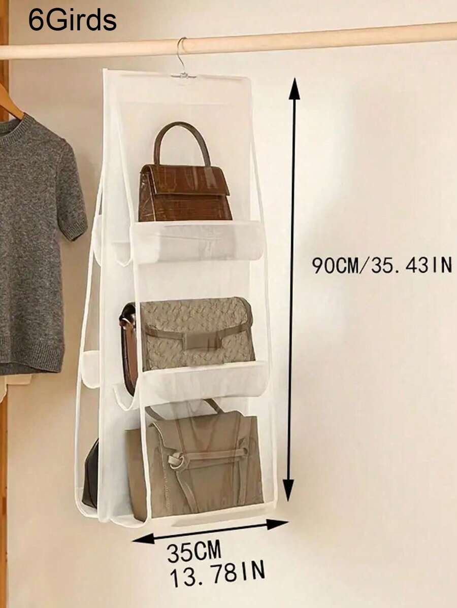 1pc 6/8 Grids Space-Saving Hanging Bag Organizer